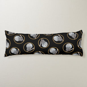 Snowy Owl and Moon Painting Original Wild Bird Art Seitenschläferkissen