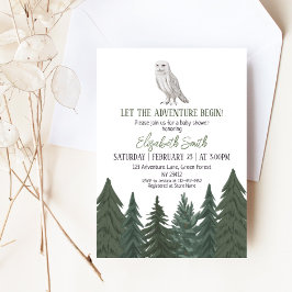Snowy Owl Baby Shower Invitation Einladung