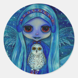 Snowy Owl Fairy Sticker