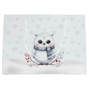 Snowy Owl Geschenktasche Große Geschenktüte