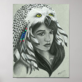 Snowy Owl Head Dress Poster
