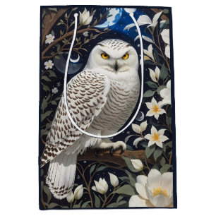 Snowy Owl Moonlight Moonblumen Mittlere Geschenktüte