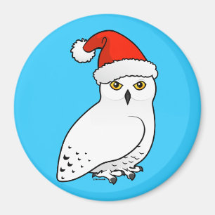 Snowy Owl Santa Magnet