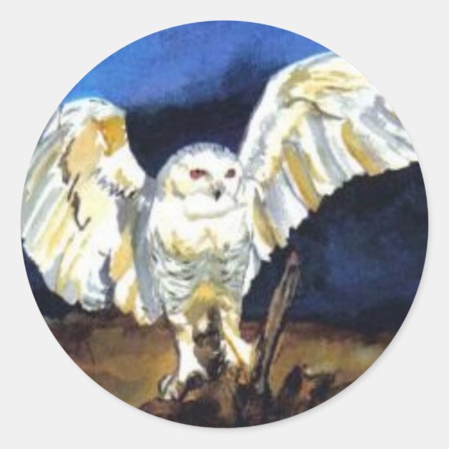 Snowy Owl von Paula Atwell Runder Aufkleber (Vorderseite)