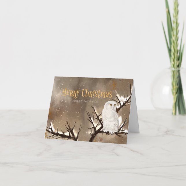 Snowy Owl Weihnachten Karte (Vorderseite)