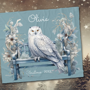 Snowy Owl Winterweihnachtsfest Personalisiert Fleecedecke
