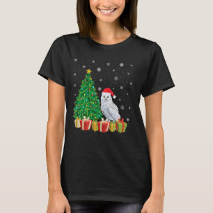 Snowy Owl Xmas Tree Lighting Weihnachtsmannmütze S T-Shirt