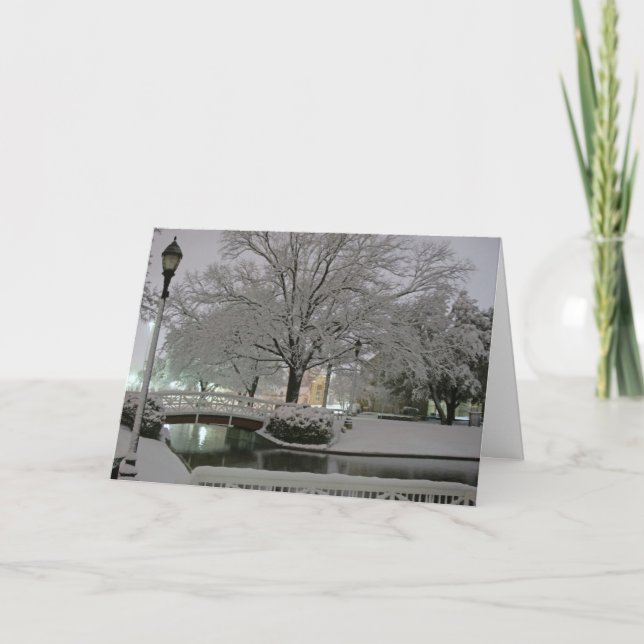 Snowy-Park-Weihnachtsgrußkarte Feiertagskarte (Vorderseite)