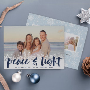 Snowy Peace Hanukkah-Fotokarte Feiertagskarte