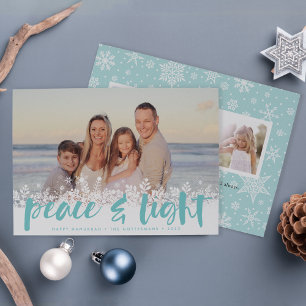 Snowy Peace Hanukkah-Fotokarte Feiertagskarte