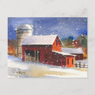 Snowy Pennsylvania Barns Postkarte