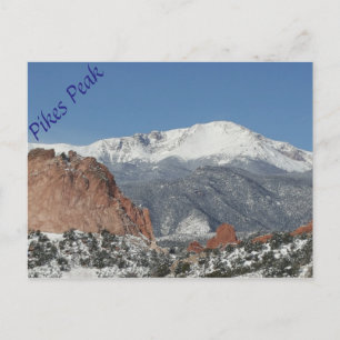 Snowy Pikes Peak Postcard Postkarte