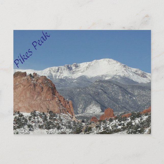Snowy Pikes Peak Postcard Postkarte (Vorderseite)
