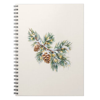 Snowy Pine Branch Notizblock