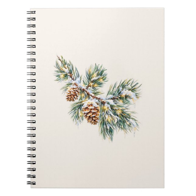 Snowy Pine Branch Notizblock (Vorderseite)