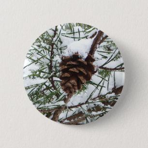 Snowy Pine Cone II Winterlandfotografie Button