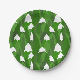 Snowy Pine Forest Pappteller