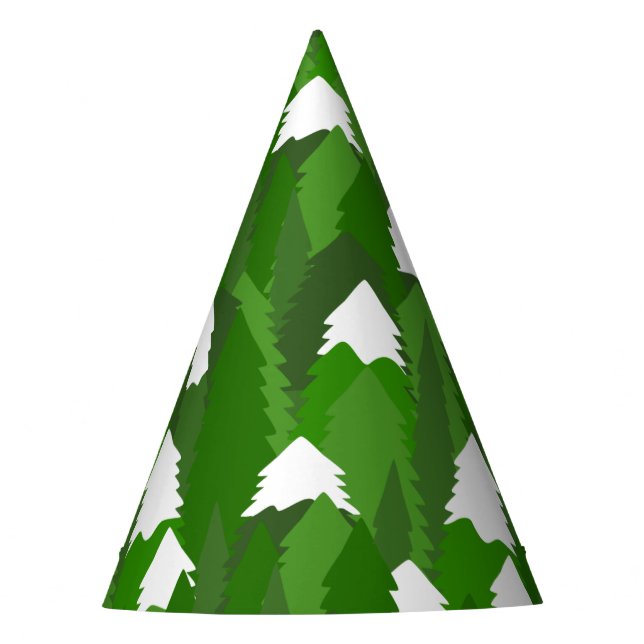 Snowy Pine Forest Partyhütchen (Vorderseite)