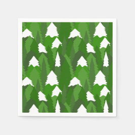 Snowy Pine Forest Serviette