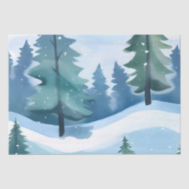 Snowy Pine Forest | Winterfarbe Seidenpapier