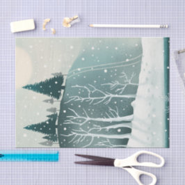 Snowy Pine Forest | Woodland Christmas Holiday Seidenpapier