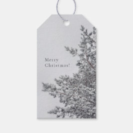Snowy Pine, Scandinavian Christmas aesthetic Geschenkanhänger