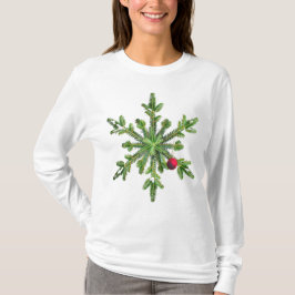 Snowy Pine Snowflake Weihnachten T-Shirt