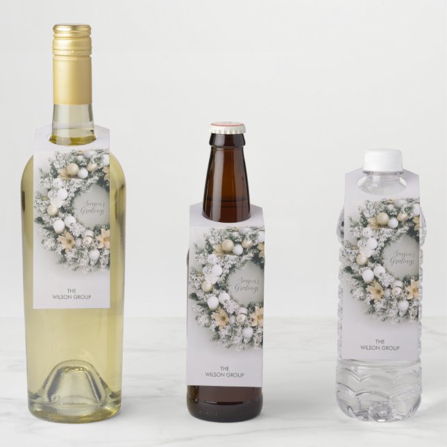 Snowy Pine Weihnachtsfest Flaschenanhänger (Beispiel)