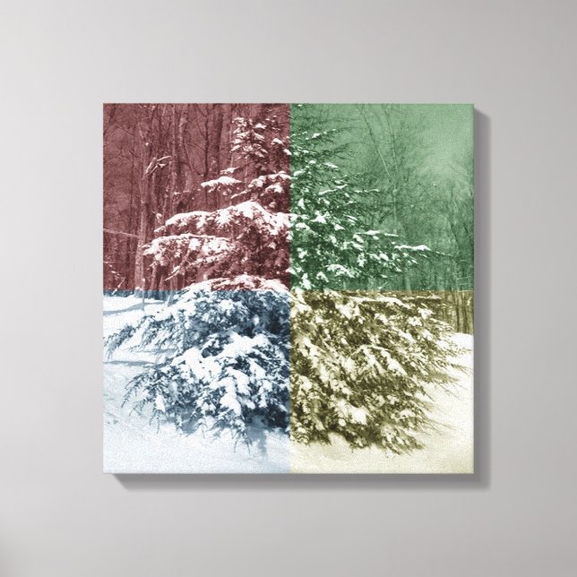 Snowy Pine Wrapped Canvas Leinwanddruck (Vorderseite)