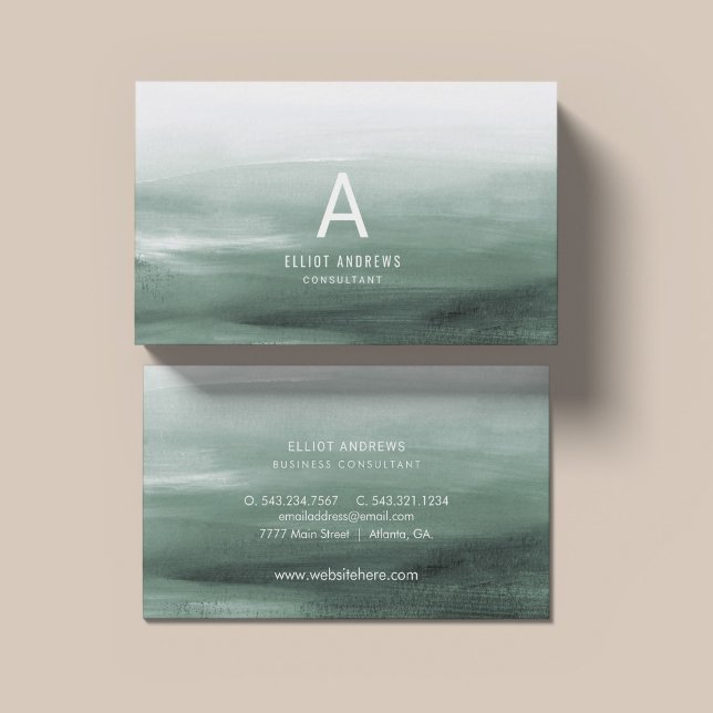 Snowy Pines Watercolor | Visitenkarte (Von Creator hochgeladen)