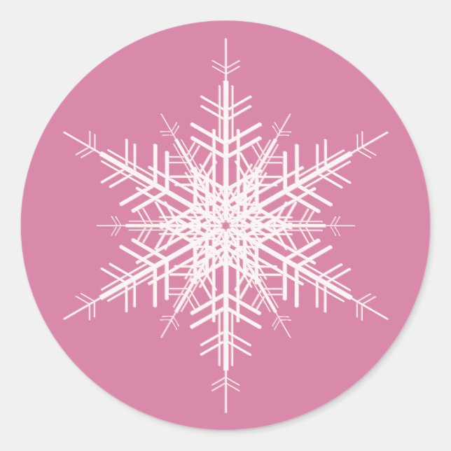 Snowy Pink Sticker (Vorderseite)