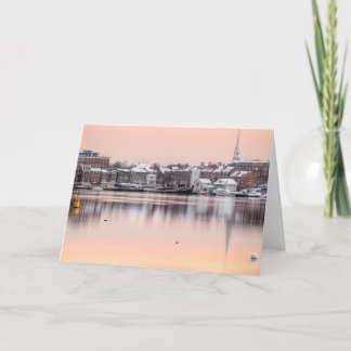 Snowy Portsmouth, NH-Ufergegend Feiertagskarte