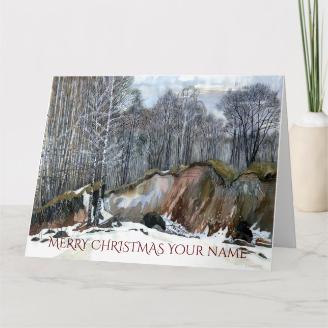 Snowy ravine painting Aquarell auf Seide Karte (Vorderseite)