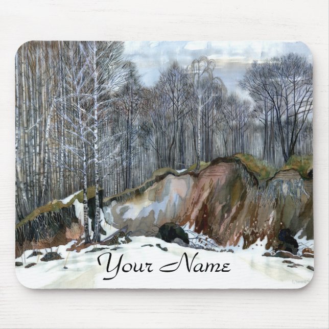 Snowy ravine painting Aquarellmingpad Mousepad (Vorne)