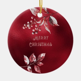 Snowy Red Blätter Weihnachtsschmuck