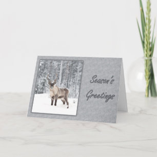 Snowy Reindeer Greetings Feiertagskarte