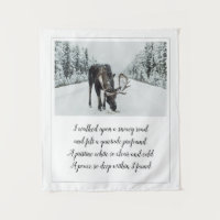 Snowy Road mit Elche Wintergedicht
