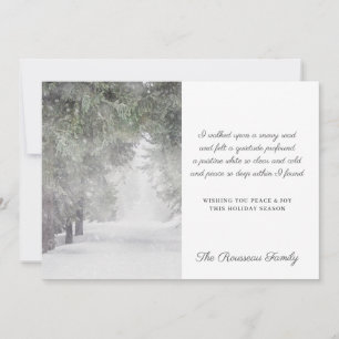 Snowy Road Peace Gedicht Holiday Card Einladung