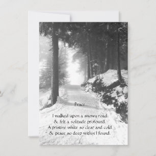 Snowy Road Peace Gedicht Holiday Feiertagskarte