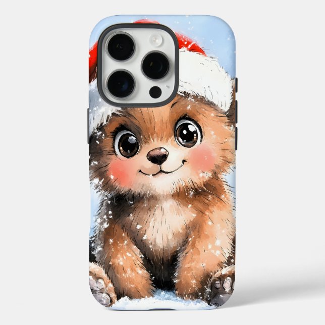 Snowy Santa Little Cub Case-Mate iPhone Hülle (Rückseite)