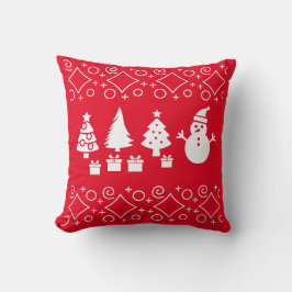 Snowy Serenity: Weihnachtsbäume und Snowman-Design Kissen