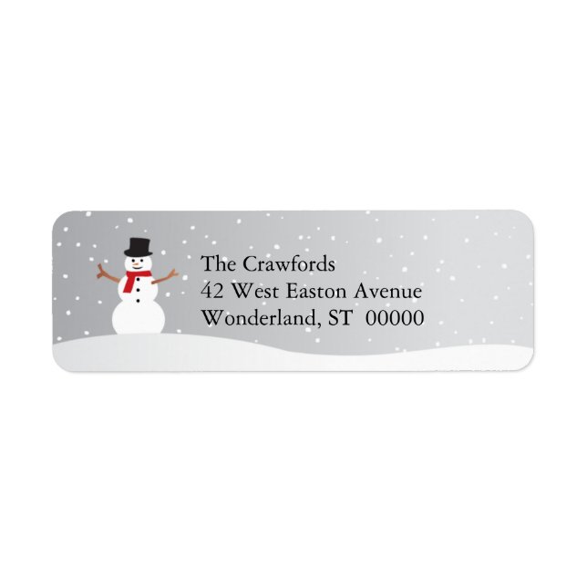 Snowy Snowman Return Address Label (Vorne)