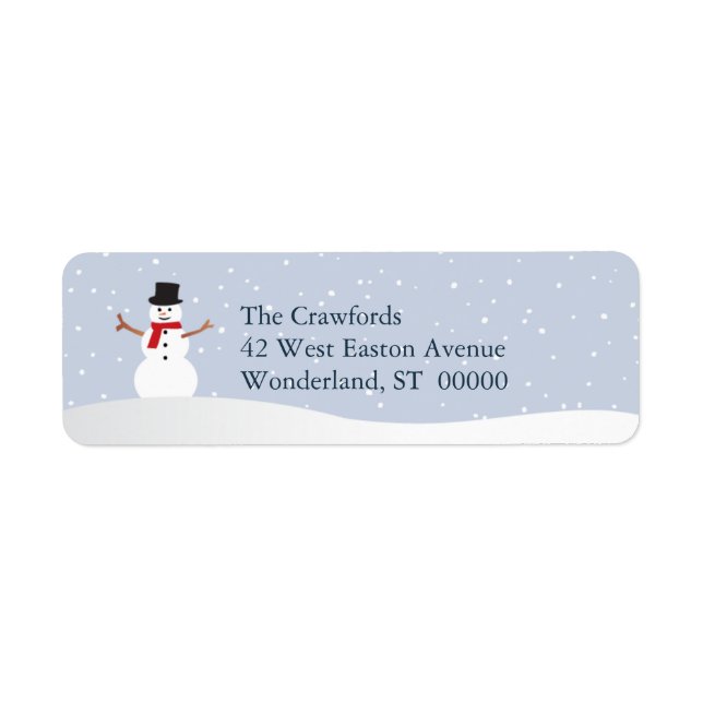 Snowy Snowman Return Address Label (Vorne)