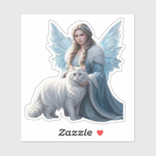 Snowy Solace - Fairy und Cat Sticker