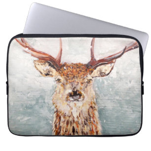 Snowy Stag Malerei von MirandaPA - Laptop-Sieb Laptopschutzhülle