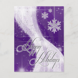 Snowy Star Ribbon (tief lila) Postkarte