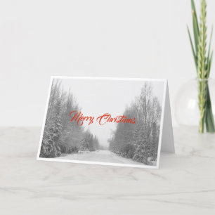 Snowy-Straßen-Weihnachtskarte Feiertagskarte