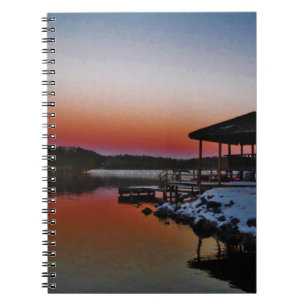 Snowy Sunset am Arrowhad-See Notizblock