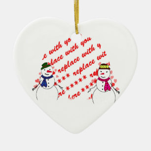 Snowy Sweethearts Foto Frame Keramik Ornament