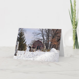 Snowy-Szene im amischen Land Feiertagskarte